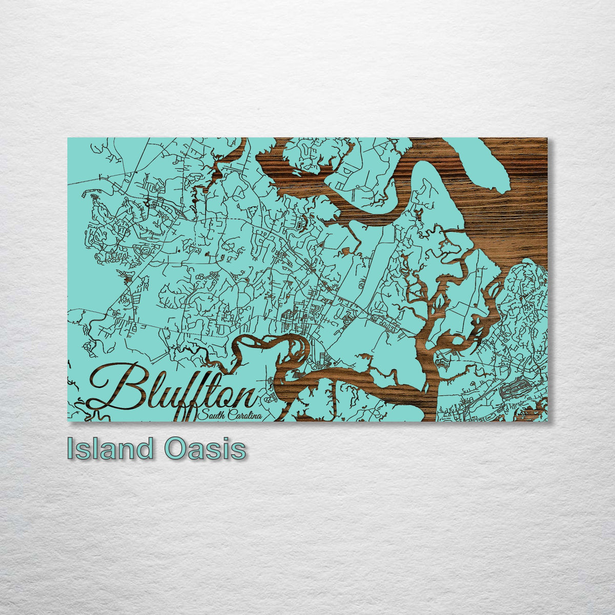 Bluffton, South Carolina - Street Map on Wood – Get Gifty With It