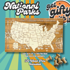 National Parks - Pushpin Map on Wood