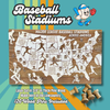 MLB Stadiums - Pushpin Map on Wood