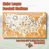 MLB Stadiums - Pushpin Map on Wood