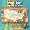 United States of America - Pushpin Map on Wood