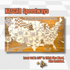 NASCAR Speedways - Pushpin Map on Wood