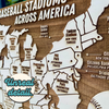 MLB Stadiums - Pushpin Map on Wood