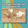 World Map - Pushpin Map on Wood