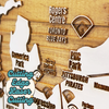 MLB Stadiums - Pushpin Map on Wood