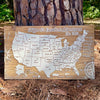 United States of America - Pushpin Map on Wood