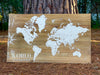 World Map - Pushpin Map on Wood