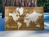 World Map - Pushpin Map on Wood