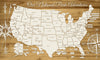 National Parks - Pushpin Map on Wood