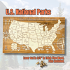 National Parks - Pushpin Map on Wood