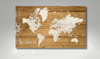 Pushpin Map on Wood - World (No Country Labels)