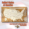 United States of America - Pushpin Map on Wood